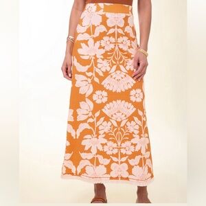 Spartina 449 Karolyn Jersey Skirt McAllister Floral Vine Caramel NWT Medium